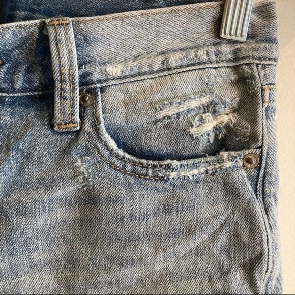 LUCKY BRAND Sz 00/24 The Cut Off Embroidered Hem Mid-Rise Denim Jean Shorts - Picture 4 of 12